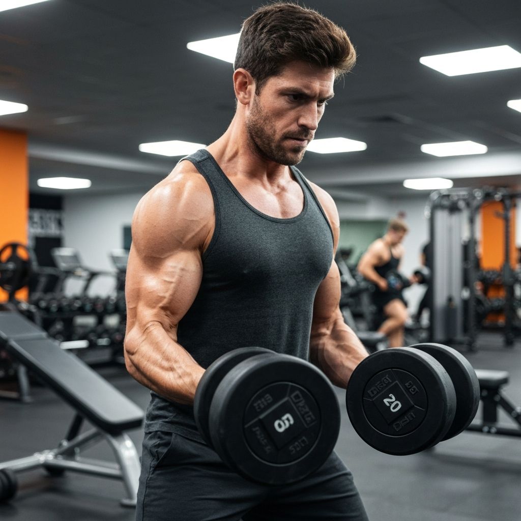Мушкарац вежба са теговима